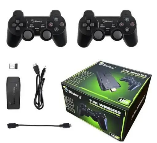 Consola Game Stick Blulory M8 con 2 Controles 10.000 Juegos Inalámbrico - Negro